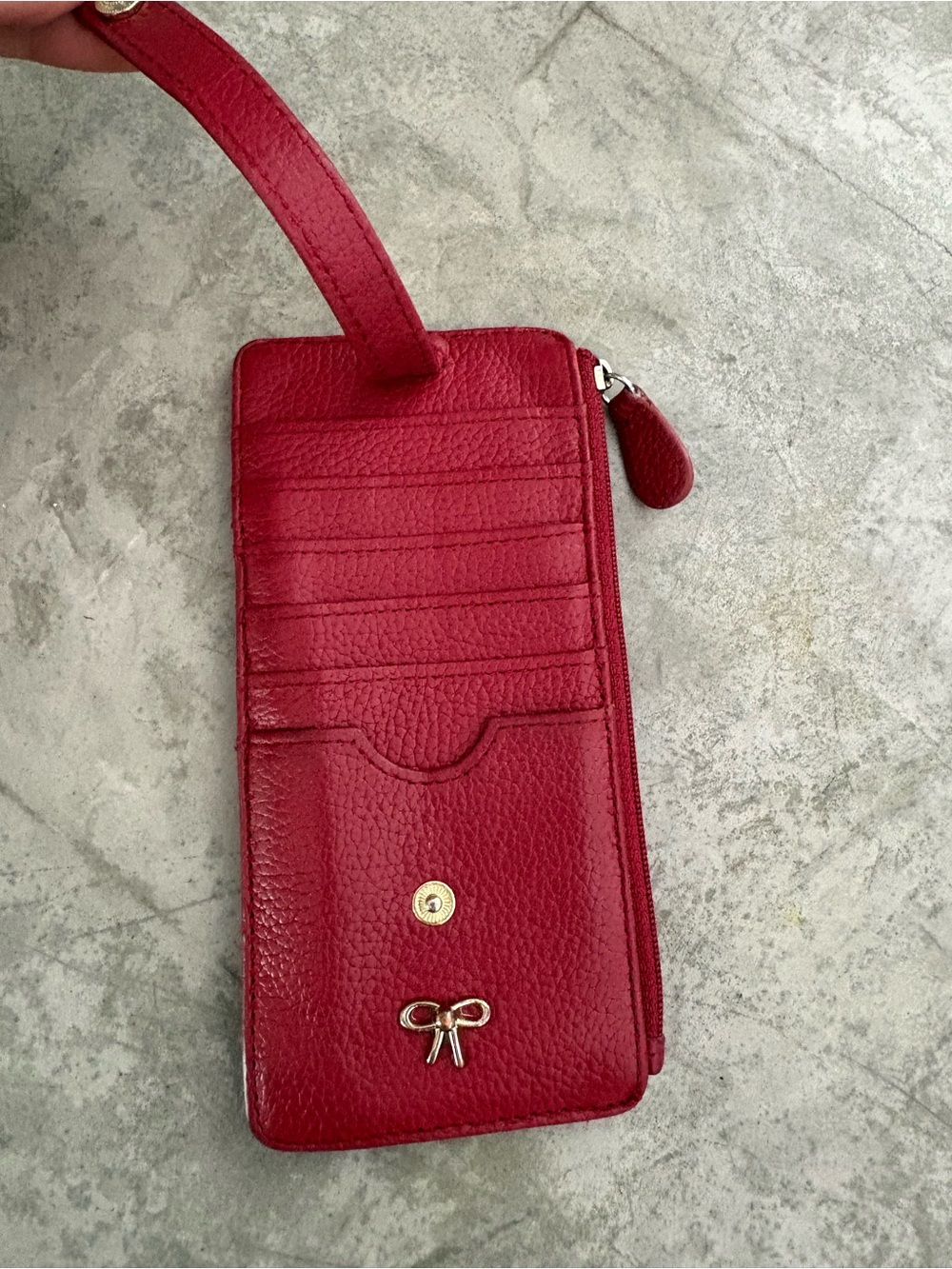 SafeKeeper GENUINE LEATHER Burgundy Red ID CREDIT CARD COIN PURSE SLIM WALLET - Picture 2 of 7